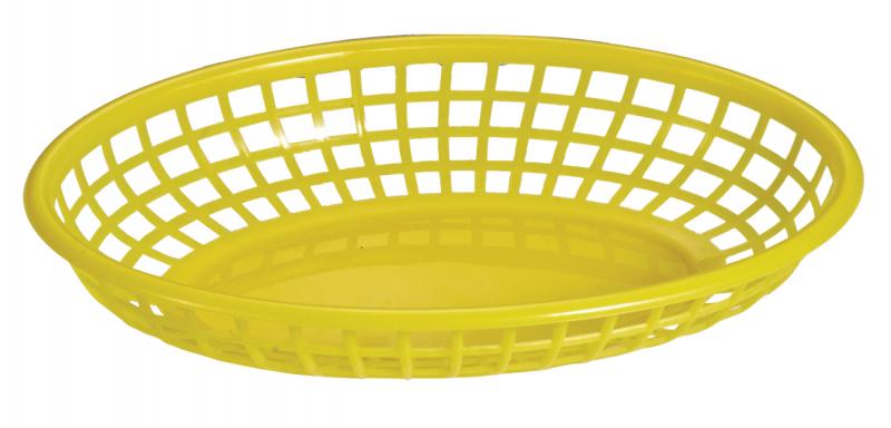 9" x 5" Premium Yellow Plastic Oval Basket